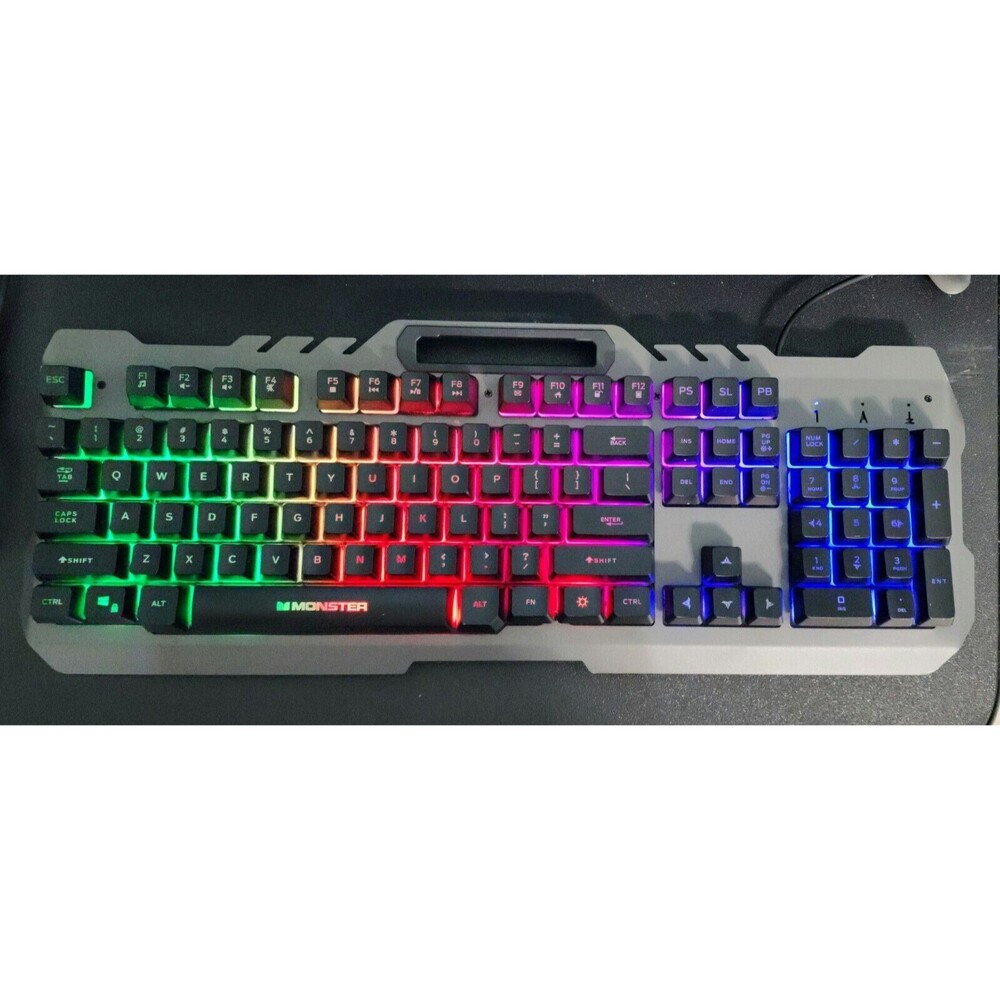 Monster Wired Gaming Keyboard SW-GK802 Colorful Lights MNGK100B-BL